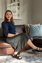 SF Foldover Charcoal Skirt