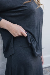 SF Foldover Charcoal Skirt