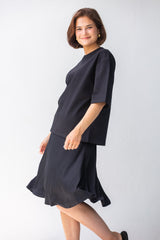 SF Foldover Black Skirt