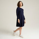 Laya Navy Dress - Sarah Feldman Modest Clothing
