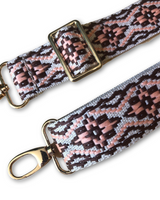 SF 2-Way Strap (Woven Beige, Coral & Dark Brown)