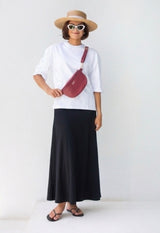 SF Maxi Foldover Black Skirt