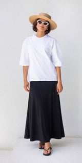 SF Maxi Foldover Black Skirt