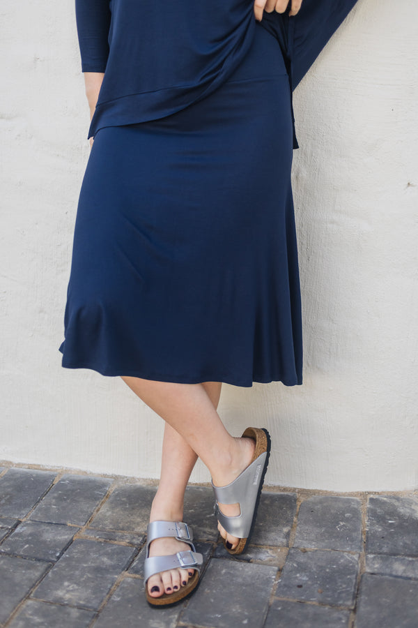 SF Foldover Navy Skirt
