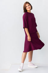 SF Foldover Maroon Skirt