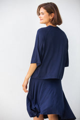 SF Foldover Navy Skirt
