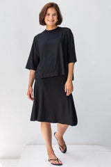 SF Foldover Black Skirt