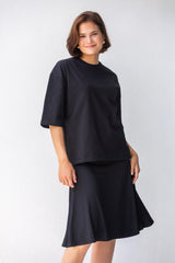 SF Foldover Black Skirt
