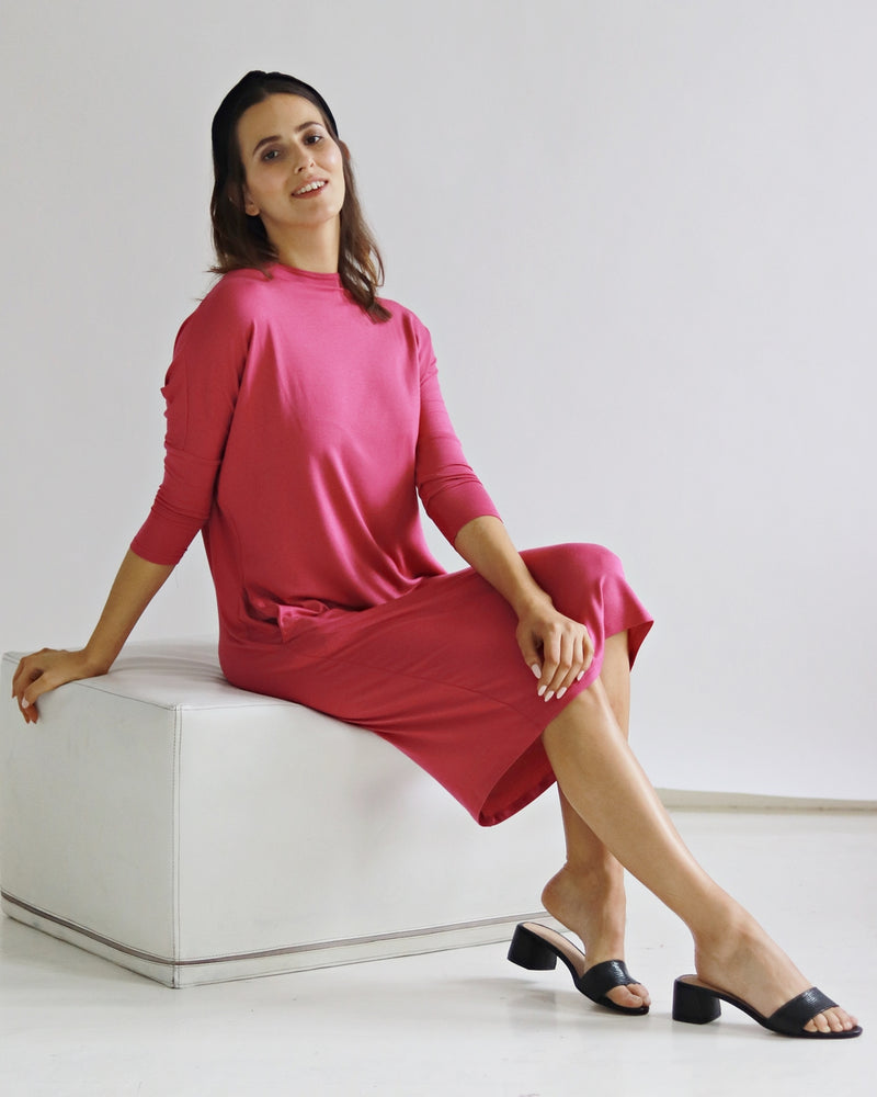 Yaffa Fuchsia Pink Dress - Sarah Feldman Modest Clothing