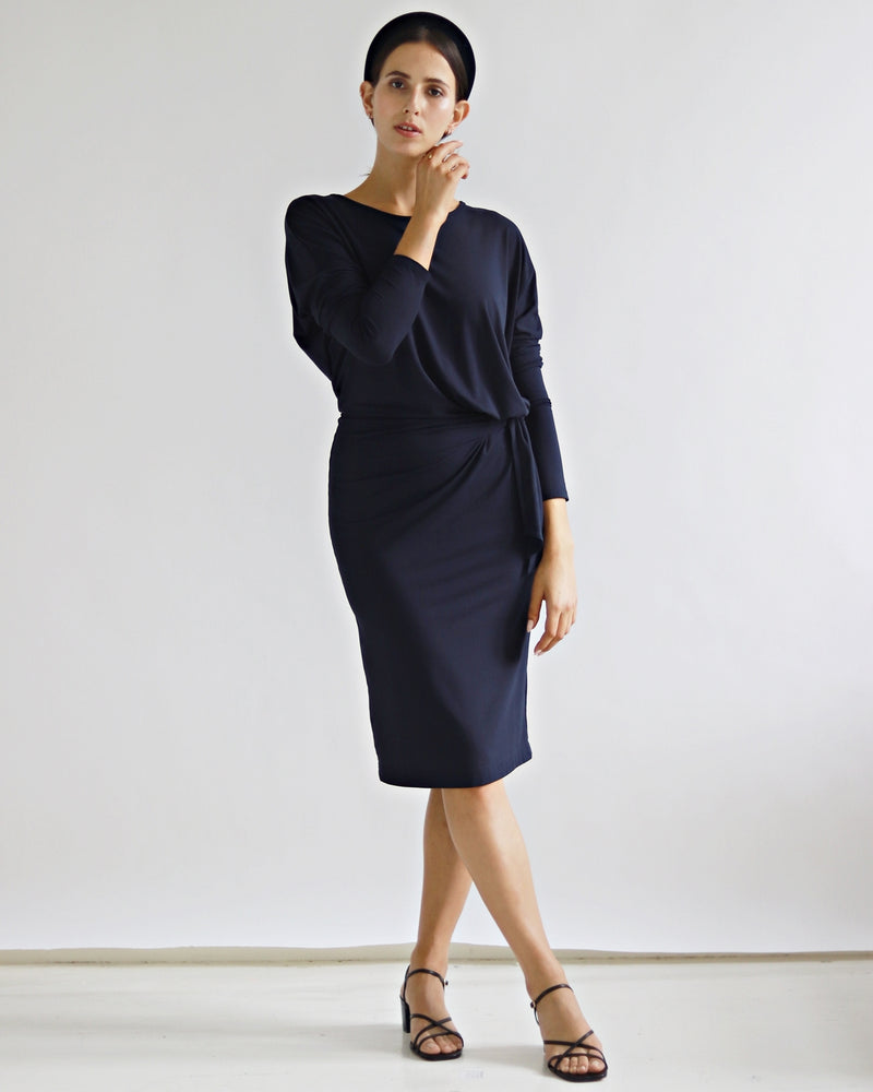 Judith Navy Dress - Sarah Feldman Modest Clothing