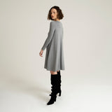 Laya Grey Melange Dress - Sarah Feldman Modest Clothing