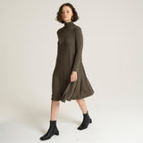 Laya Moss Green Polo Neck Dress - Sarah Feldman Modest Clothing