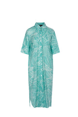Printed Turquoise & White Beach Dress