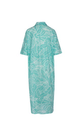 Printed Turquoise & White Beach Dress