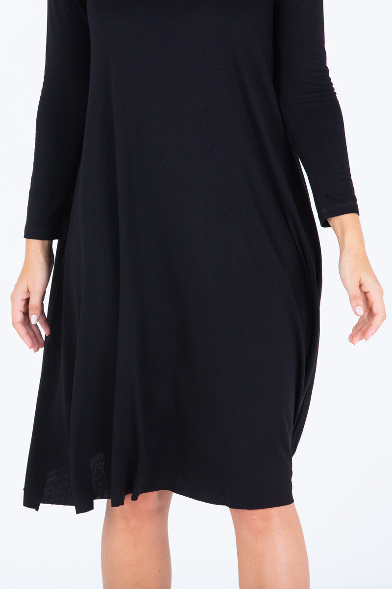 Laya Black Polo Neck Dress - Sarah Feldman Modest Clothing