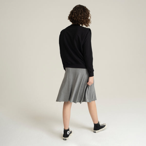 SF Foldover Grey Melange Skirt - Sarah Feldman Modest Clothing