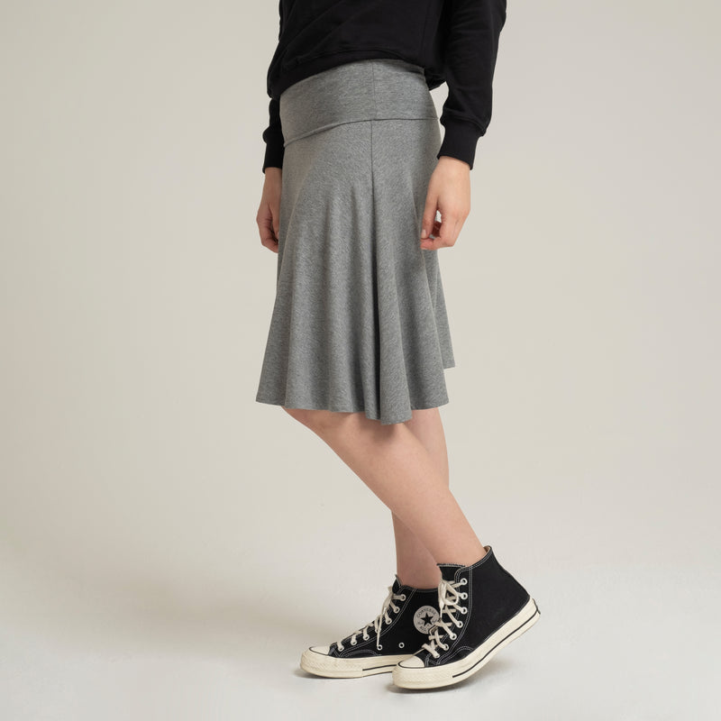 SF Foldover Grey Melange Skirt - Sarah Feldman Modest Clothing