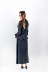 Sapphira Washed Black Frill Dress - Sarah Feldman Modest Clothing