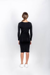 SF Black Body Dress - Sarah Feldman Modest Clothing